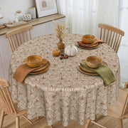JNDJE Round Tablecloth, 60 Inch Diameter, Fall Pumpkins