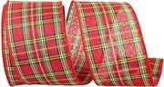 Reliant Ribbon Tradition Plaid Value Wired Edge Ribbon, 2-1/2 Inch X 10 Yards, Multi