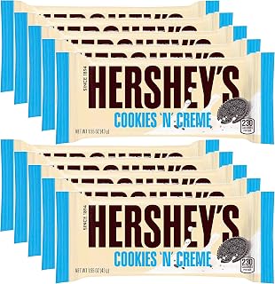 HERSHEY'S Cookies 'n' Creme Bar, 1.55-Ounce Bar (Pack of 10)