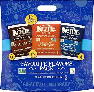 Kettle Brand Potato Chips Variety Pack of 1.5 Oz, 16 Ct