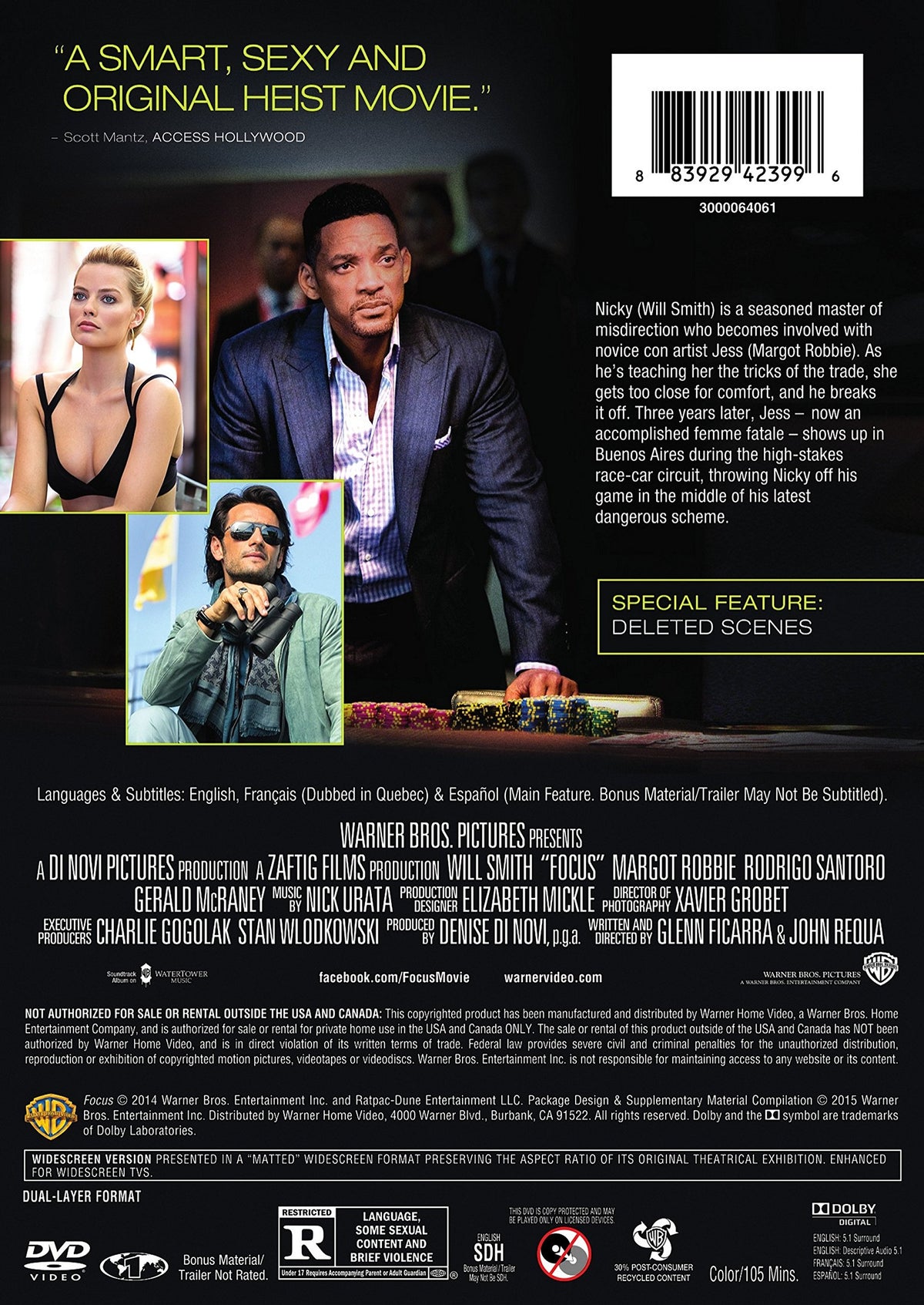 Focus (2015) by Warner Home Video – White, Model 1000505165