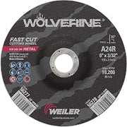 Weiler 56277 6 Inch Cutting Wheel, Wolverine AO Steel/Metal Fast Cutting, 3/32" A24R Type 27 7/8" Arbor (Pack of 1)