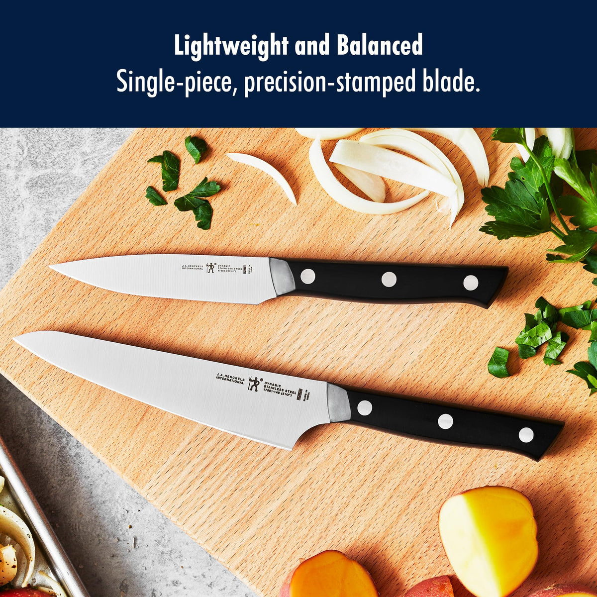 Dynamic Razor-Sharp 2-pc Compact Chef Knife Set by HENCKELS – 8", Stainless Steel, Model 17570-002