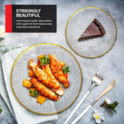 Stock Your Home 2 Pack / Clear and Gold / Classic Plates