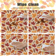KIYIYZER Autumn Leaf Round Tablecloth, 60 Inch Diameter, Yellow