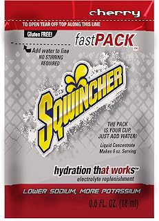Sqwincher 015301-CH Fast Pack Liquid Concentrate Packet, 6 oz, Red, Standard (Pack of 50)