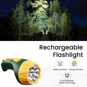 GoGreen Power () 15 LED Rechargeable Flashlight by Power By GoGreen – 1 EA, Plastic, Yellow/Green, Model GG-113-15RC
