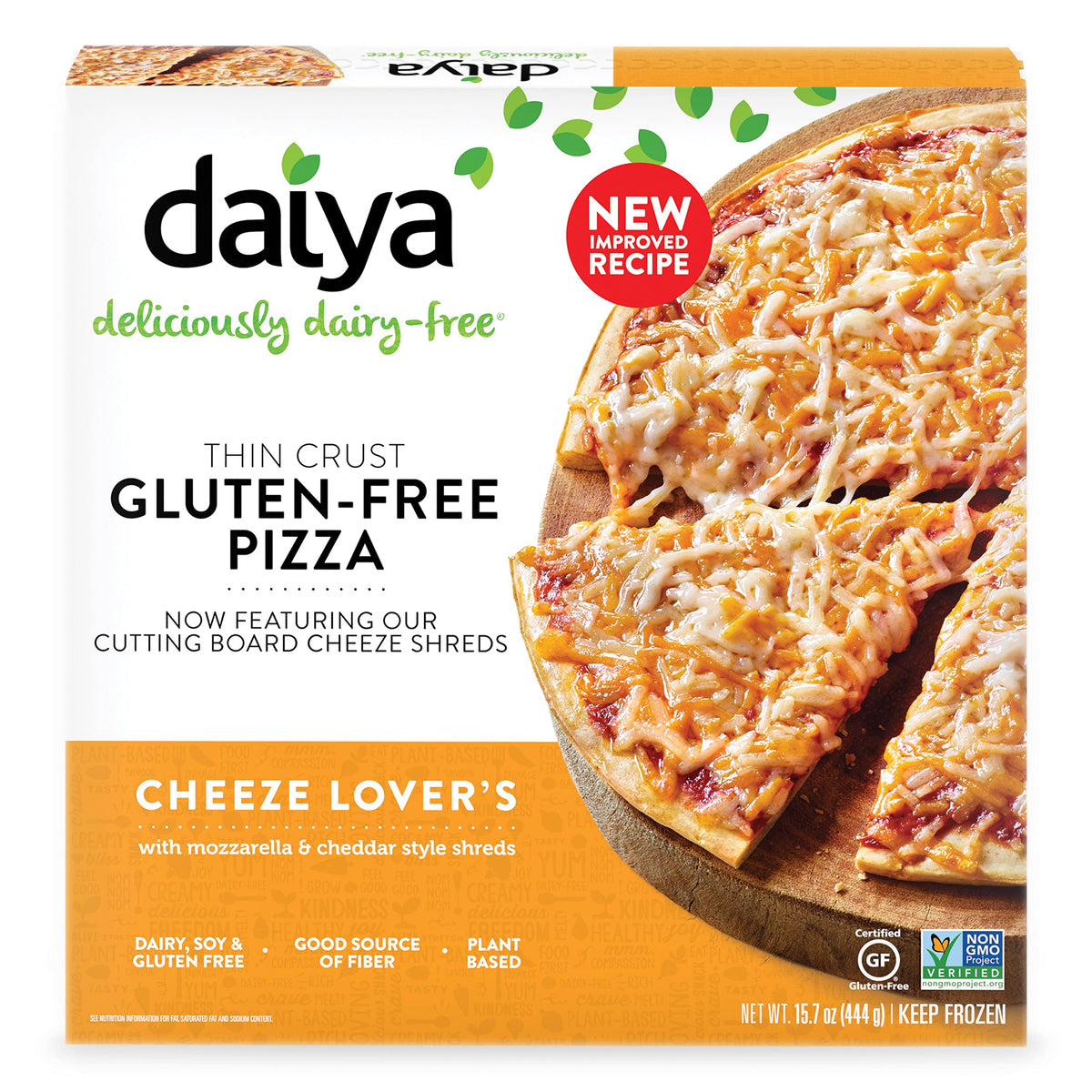 Dairy Free Cheeze Lover's Gluten Free Pizza by Daiya – 15.7 Ounce (Pack of 8), White, Pack of 8