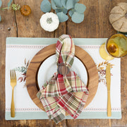 DII Give Thanks Plaid Napkins, 20x20 Inch Square, Set of 6