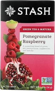 Stash Tea, Tea Pom Raspberry Matcha, 18 Count