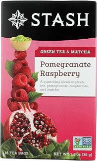 Stash Tea, Tea Pom Raspberry Matcha, 18 Count