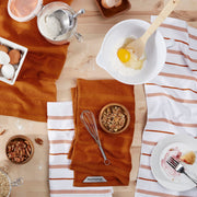 KitchenAid Albany Kitchen Towels, 4 Pack, Honey Orange Stripe, 16 x 26 Inches