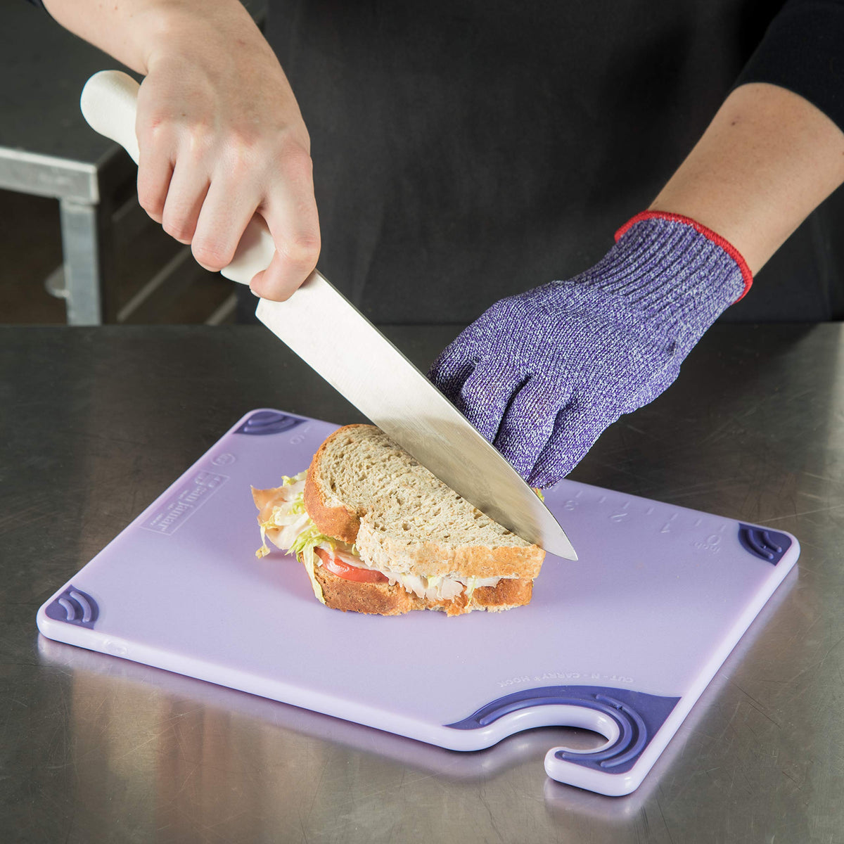 San Jamar Purple / 1 / 12"L x 9"W Cutting Boards