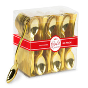 Gold Plastic Mini Spoons Disposable by Stock Your Home – Mini Spoon, Plastic, Gold, Model 3045