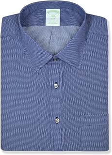 Brooks Brothers Mens Slim Fit Mixed Knit Point Collar Button Down Shirt,