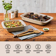 OXO Good Grips Stoneware Baking Dish, 3 Quart Rectangular, Biscuit