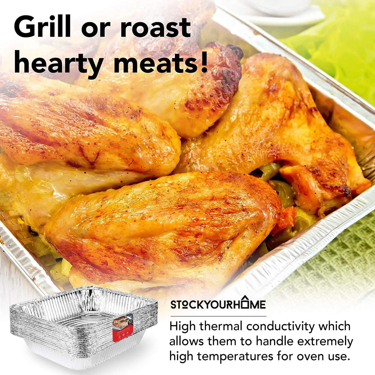 Stock Your Home 1 Count / Brown / Without Lids Disposable Cookware