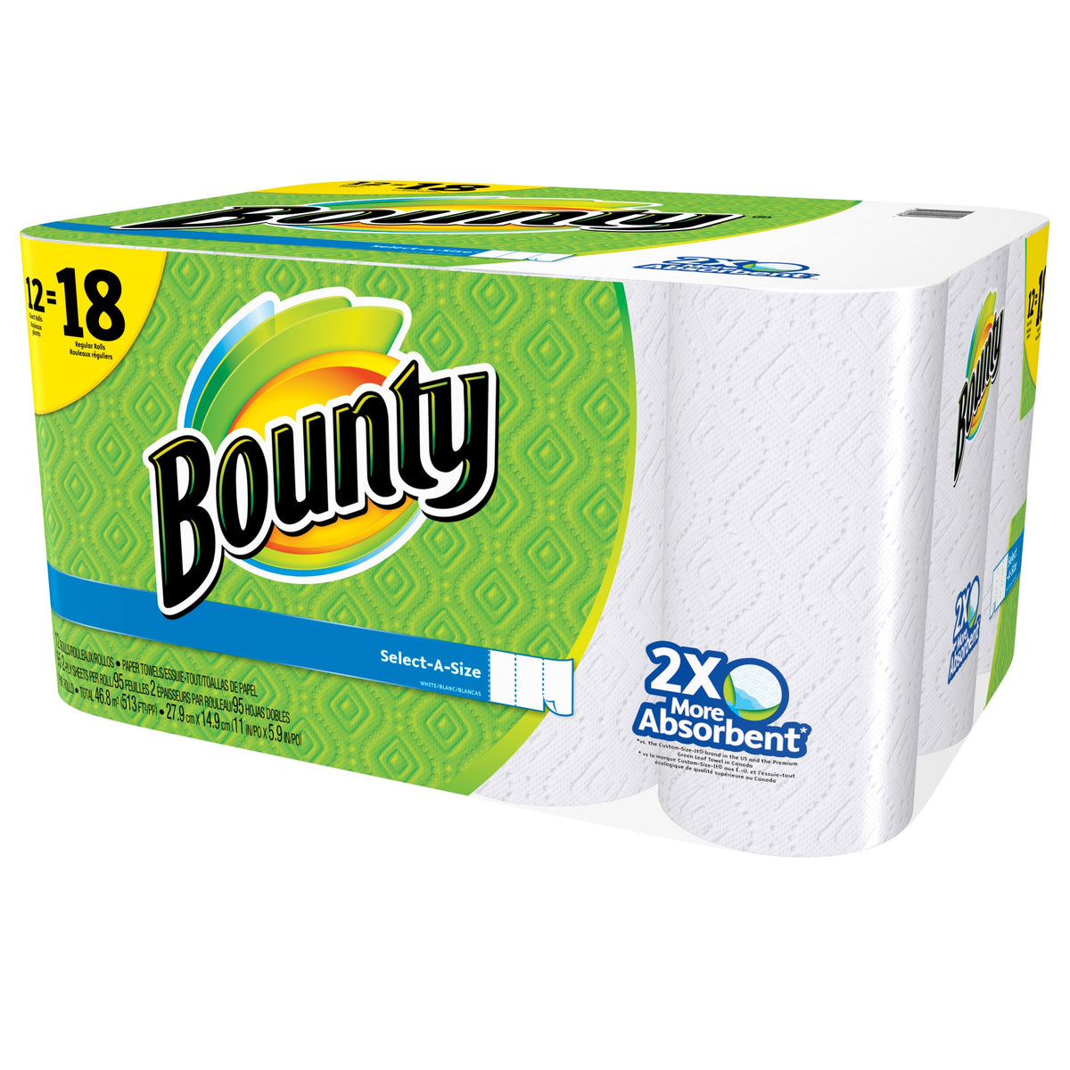 Bounty 1 / 96 Count (Pack of 12) / white Paper Towels