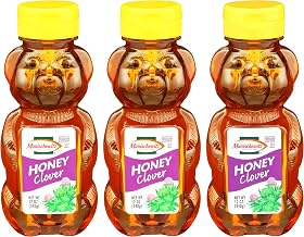 Manischewitz Pure Clover 12oz Honey Bears (3 Pack) Mess Free Squeeze Bottle, Gluten Free