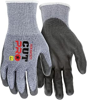 MCR Safety 92793PUS Cut Pro 13 Gauge HyperMax Work Glove, Cut Protection, Polyurethane Coated Palm & Fingertips, Touchscreen Friendly, Small