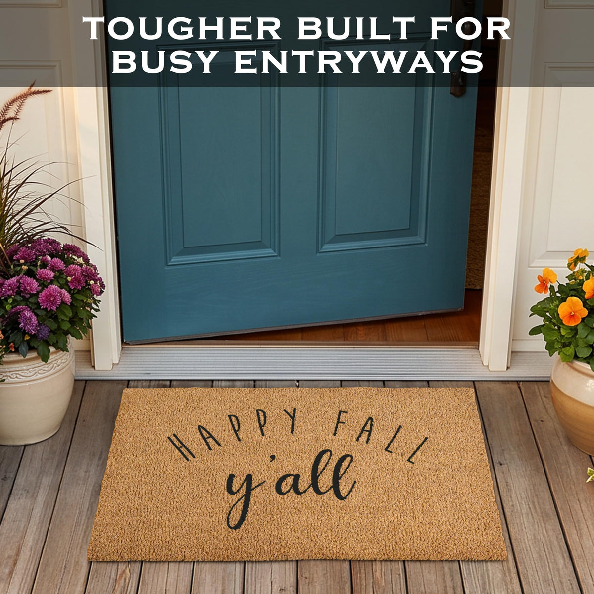 Main Event Happy Fall Y'all Doormat, Coir Fiber, 30 x 17 Inches
