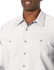 Long Sleeve Industrial Solid Work Shirt White Small - 5 Pack by Red Kap – White, Pack of 5, Model SP14