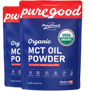 Organic MCT Oil Powder with Prebiotic Fiber (2 Pack) by PureGood – 8 Ounce (Pack of 2), Blue, Pack of 2