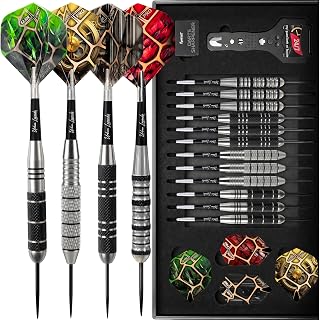 Steel Tip Darts, 12 Pack, 4 Weights, Multi-Zone Grips, Urban Legends