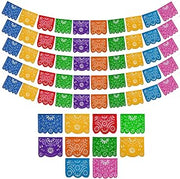 Papel Picado Banner 5-pk - Mexican Party Banners - Fiesta Party Decorations | 5 Plastic Banners, 10 Flags Each - Mexican Garland - Fiesta Themed Party Decorations - Indoor & Outdoor Celebrations
