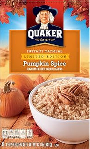 Quaker Instant Oatmeal, Limited Edition Pumpkin Spice, Breakfast Cereal, 8 Packets