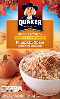 Quaker Instant Oatmeal, Limited Edition Pumpkin Spice, Breakfast Cereal, 8 Packets