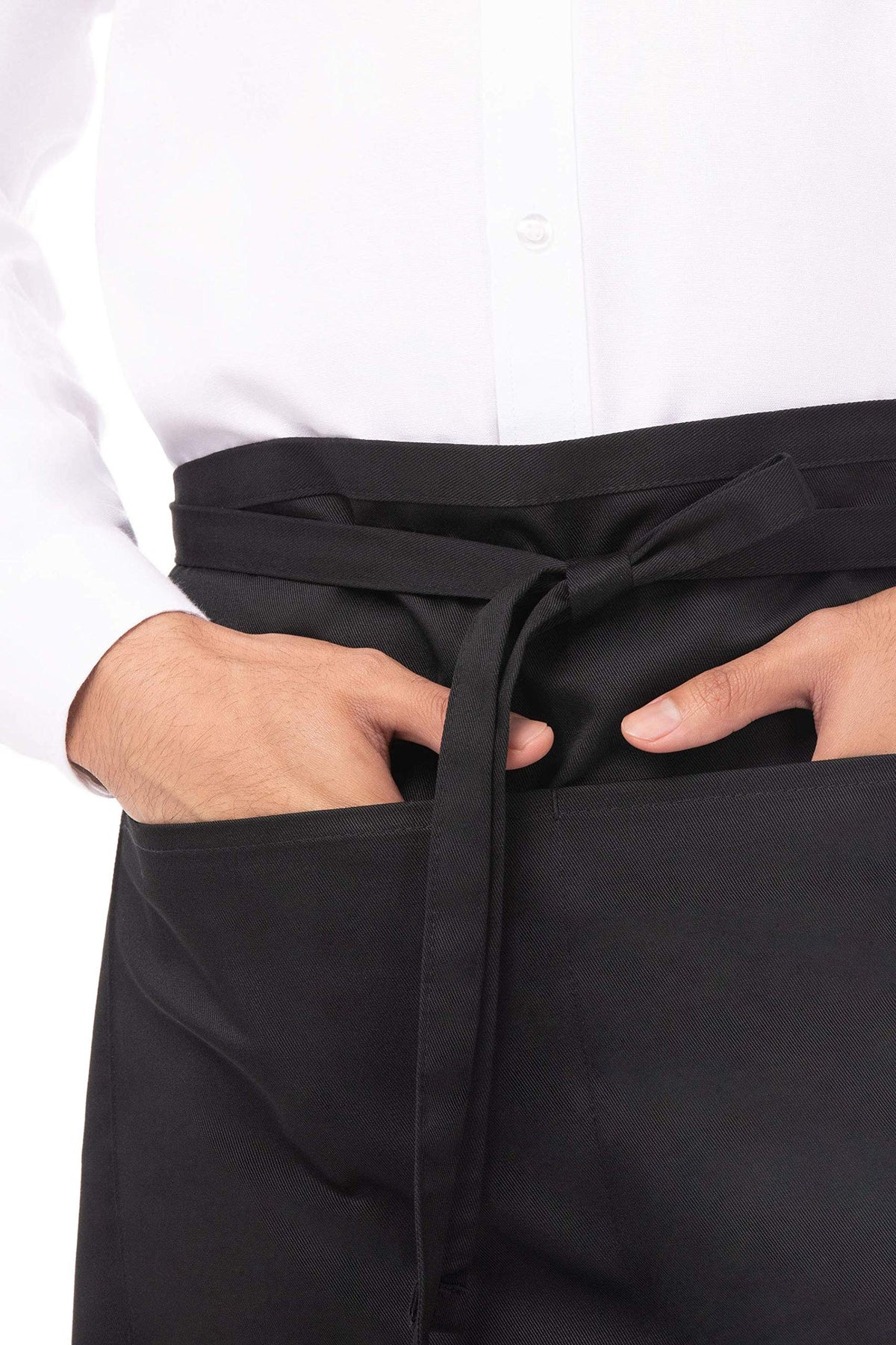 Unisex Half Bistro Server Apron by Chef Works – One Size, Polycotton, Black, 1 Pack, Model F28