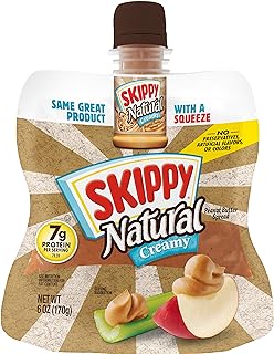 SKIPPY Squeeze Natural Creamy Peanut Butter, 6 Ounce