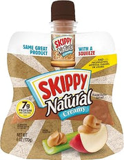 SKIPPY Squeeze Natural Creamy Peanut Butter, 6 Ounce (Pack of 6)