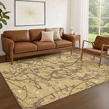 Addison Rugs Chantille ACN2597 Gold 9' x 12' Indoor/Outdoor, Machine Washable, Easy Clean, Non Shedding, Bedroom, Living Room, Dining Room, Kitchen, Patio Rug