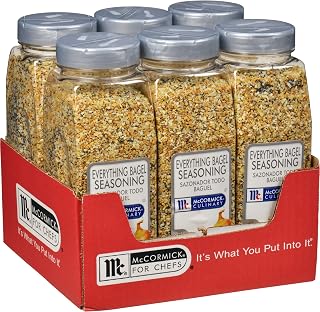 McCormick Culinary Everything Bagel Seasoning, 21 oz (Pack of 6) - Six 21 Ounce Containers of Everything Bagel Seasoning Blend of Poppy Seed, Sesame Seed, Garlic, Onion and Salt
