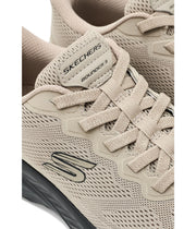 Men's Bounder 3.0 Reocurrence Hands Free Slip-in by Skechers – Mesh, Taupe/Black, Model 233459