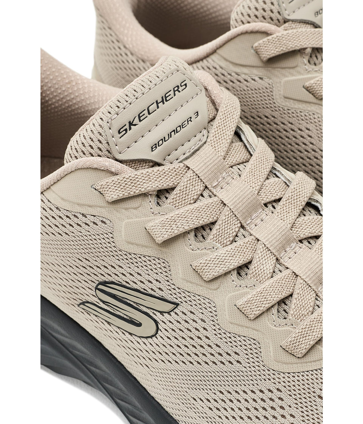Men's Bounder 3.0 Reocurrence Hands Free Slip-in by Skechers – Mesh, Taupe/Black, Model 233459
