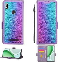 Case Compatible for Epik One Excalibur LTE X547 Phone Case Flip Cover [with Tempered Glass Screen Protector][RFID Blocking] HCSP-ZI