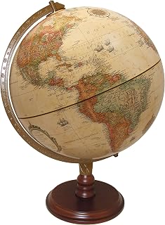 Replogle Lenox, 12"/30cm diameter Antique Style, Desktop Globe, Classic World Globe with up-to-date Cartography, Made in USA