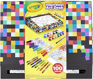 Crayola Inspiration Art Desk, Over 100 Piece, Art Set, Gift for Kids, Age 4, 5, 6, 7, 8