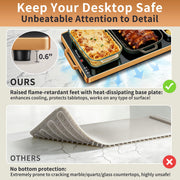 Wanish Electric Warming Tray, Tempered Glass Surface, 32 x 12 Inch, Black