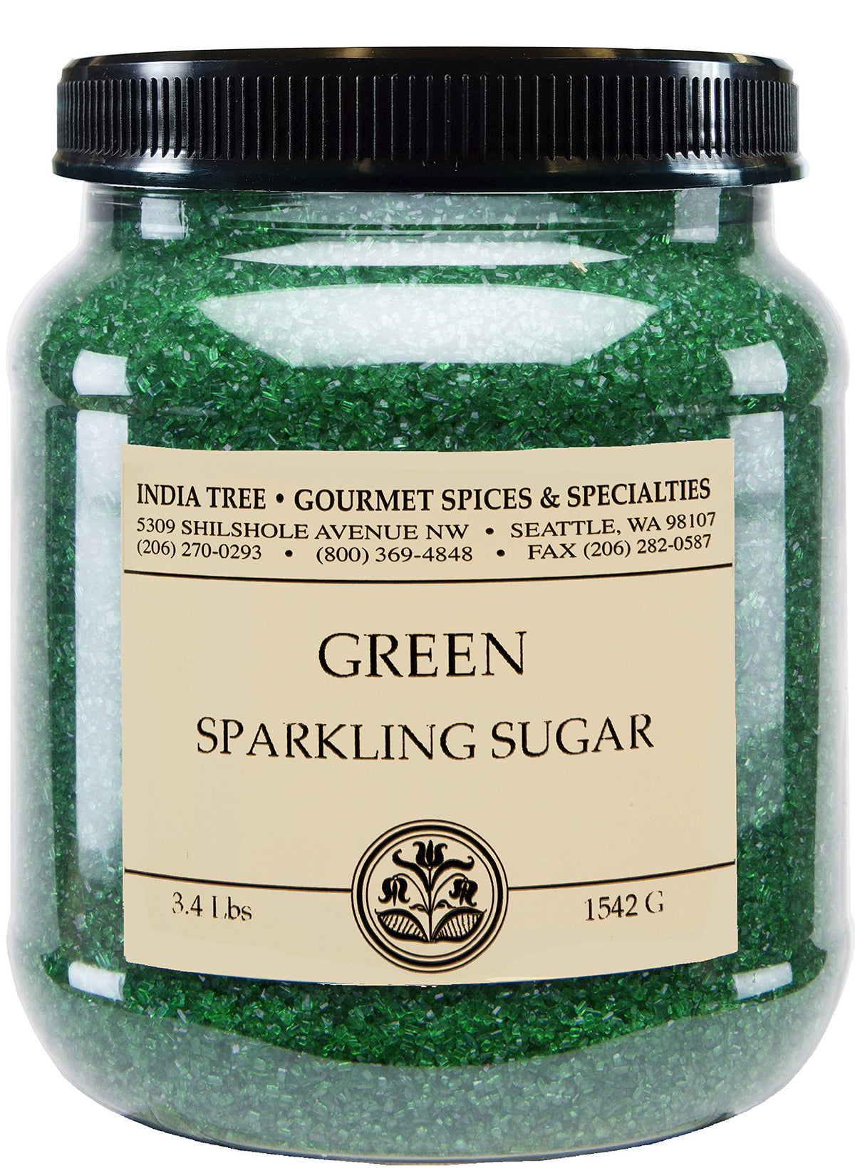 Green Sparkling Sugar by India Tree – 3.4 Pound, Green, Pack of 2, Model 70213B0M