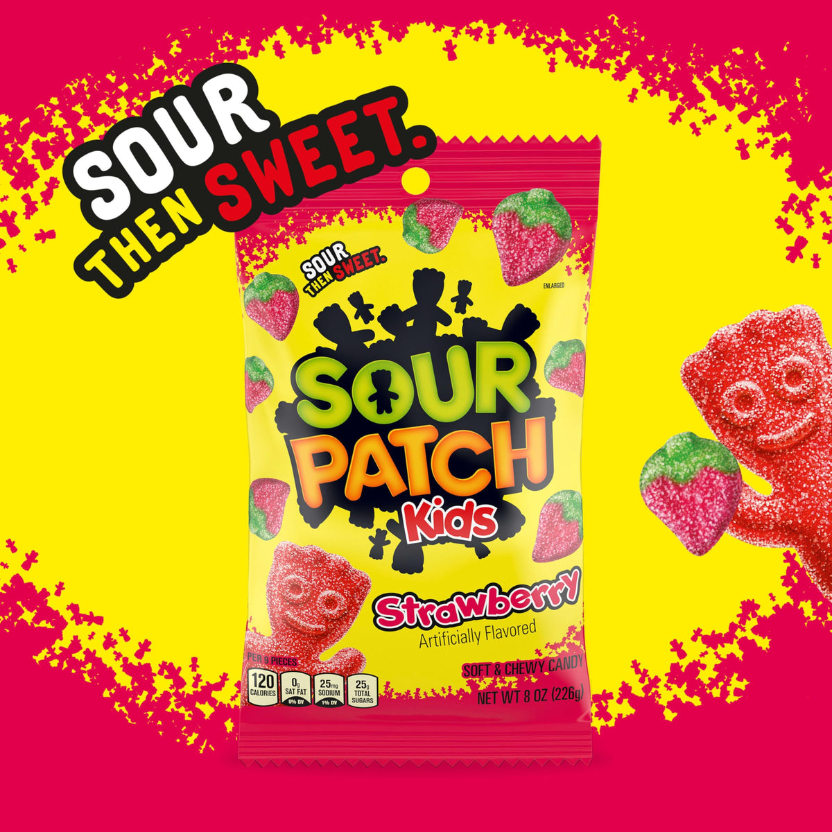 Sour Patch Kids Strawberry / 8 Ounce (Pack of 12) / Birthday Gummy Candy