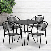 Flash Furniture Gold / 28" / 4 Round Chairs + Square Table Dining Sets
