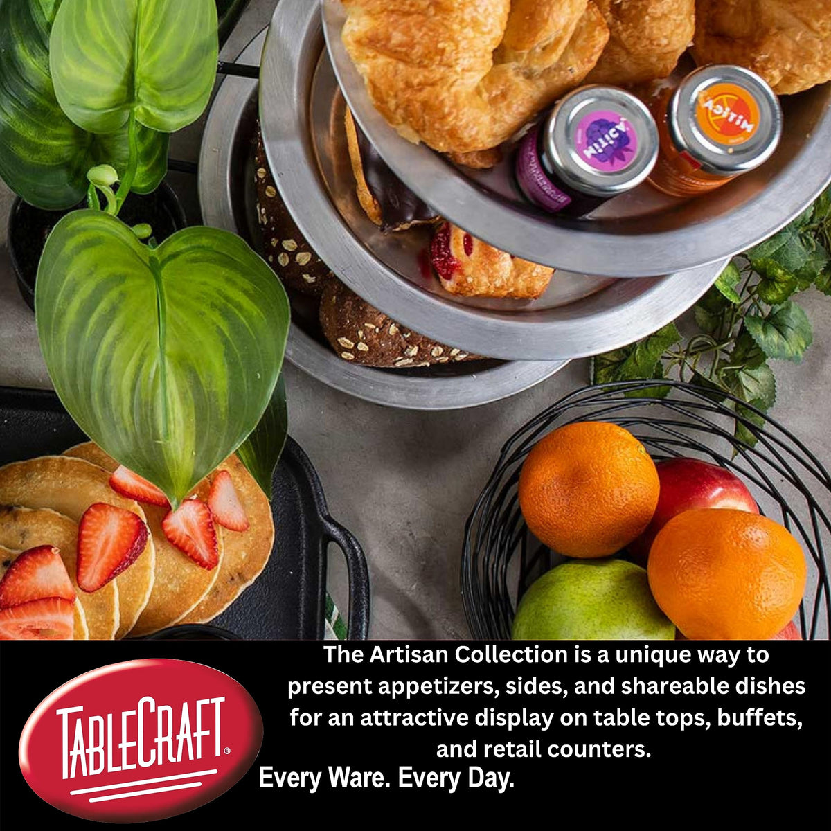 Tablecraft 4.00x13.00x7.50 / Black / Modern Display Baskets