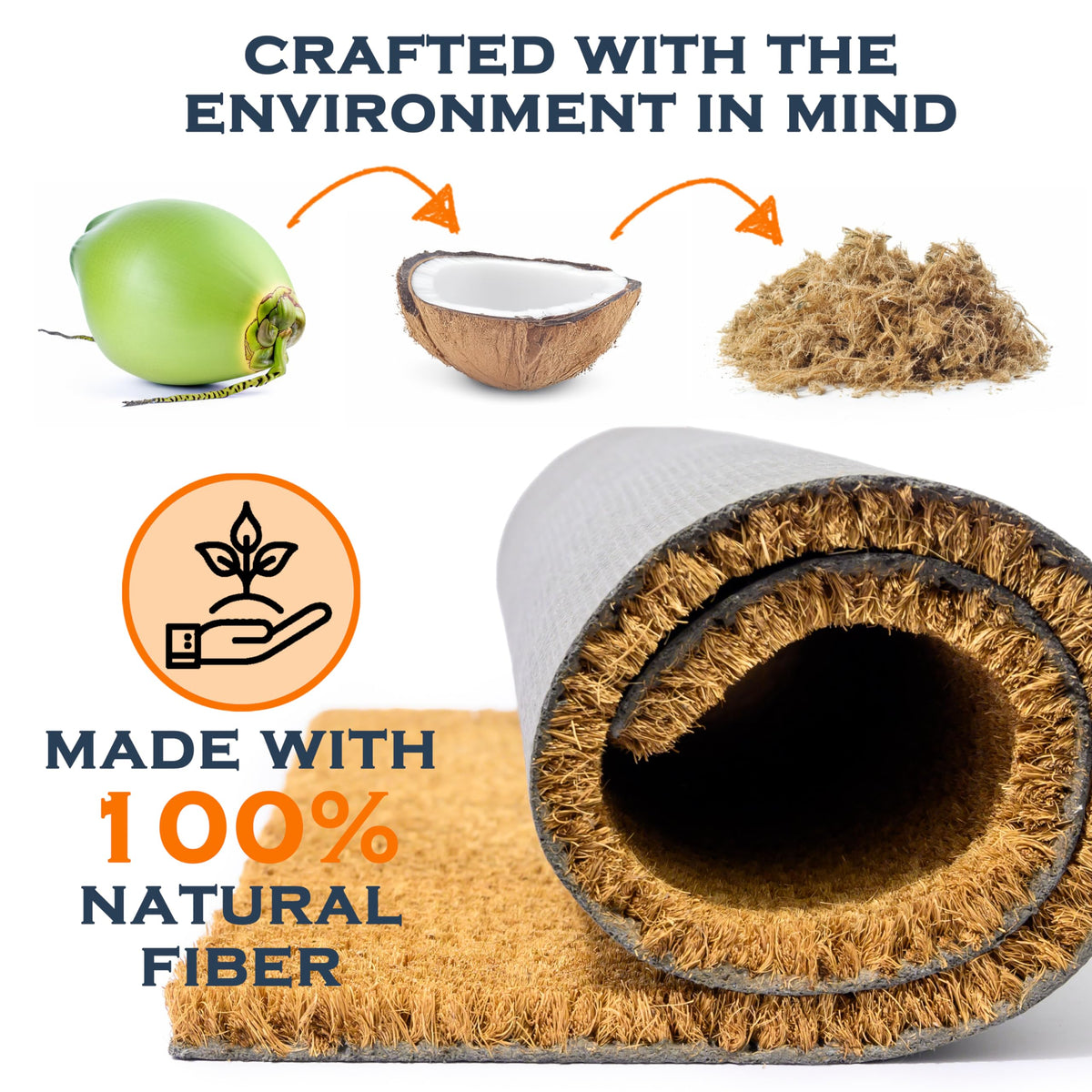 Main Event Happy Fall Y'all Doormat, Coir Fiber, 30 x 17 Inches