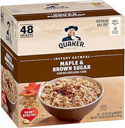 Quaker Instant Oatmeal, Maple & Brown Sugar, Individual Packets, 1.51 Ounce (Pack of 48)