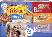 Friskies Purina Shreds Wet Cat Food in Gravy Variety Pack, (24) 5.5 oz Cans