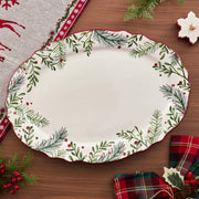 Bico Santa On The Way Scalloped Oval Platters, Large and Medium 16 and 14 Inch, Set of 2